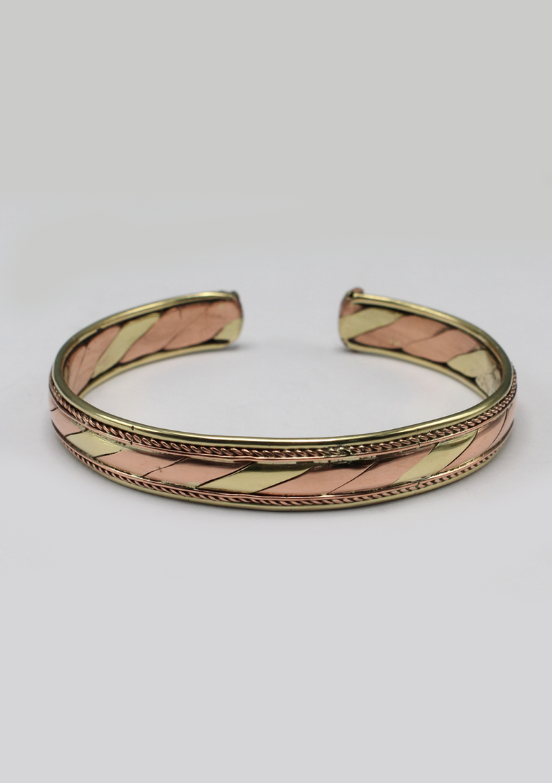 Adjustable Copper Yoga Bracelet for Meditation, Open Cuff Bracelet