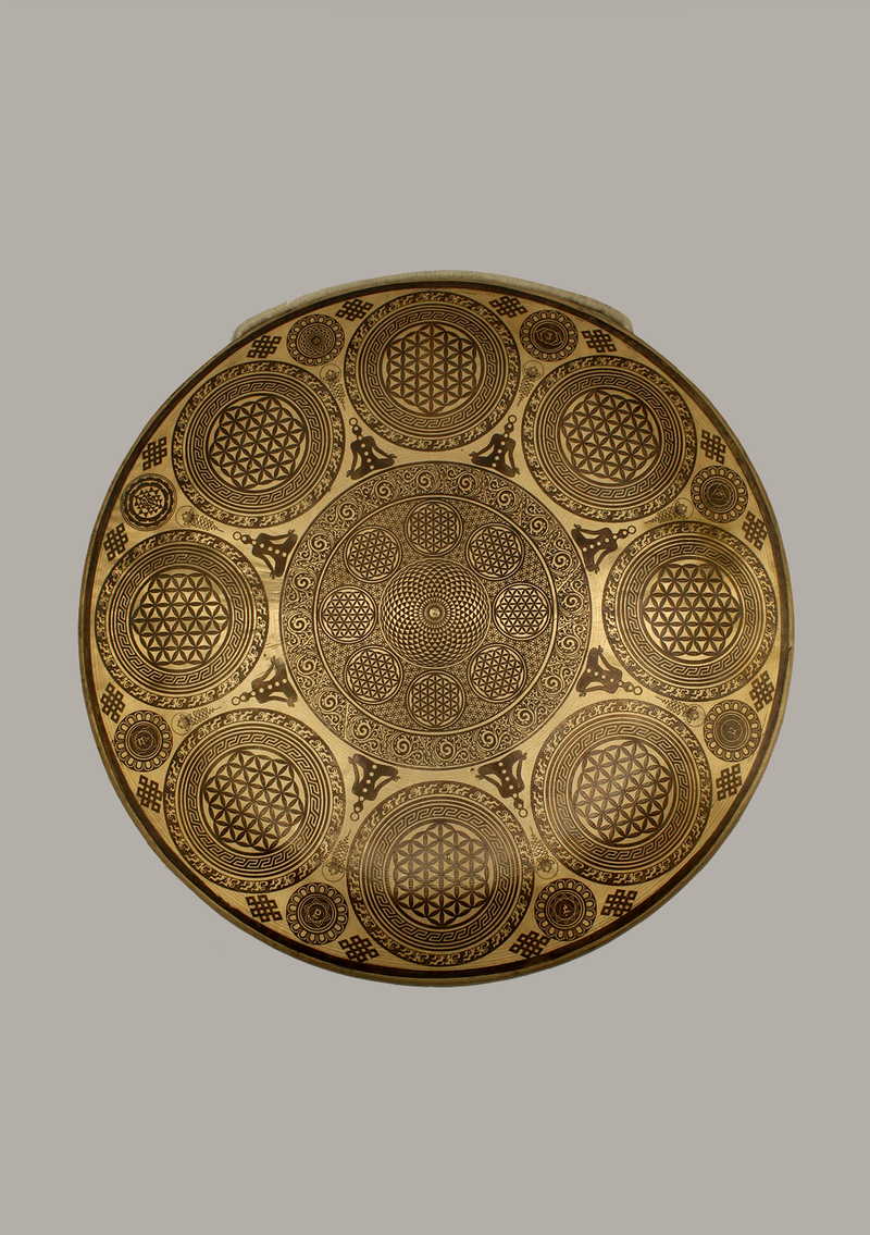 Flower of Life 40 CM Mandala  engraved Tibetan Gong 16"