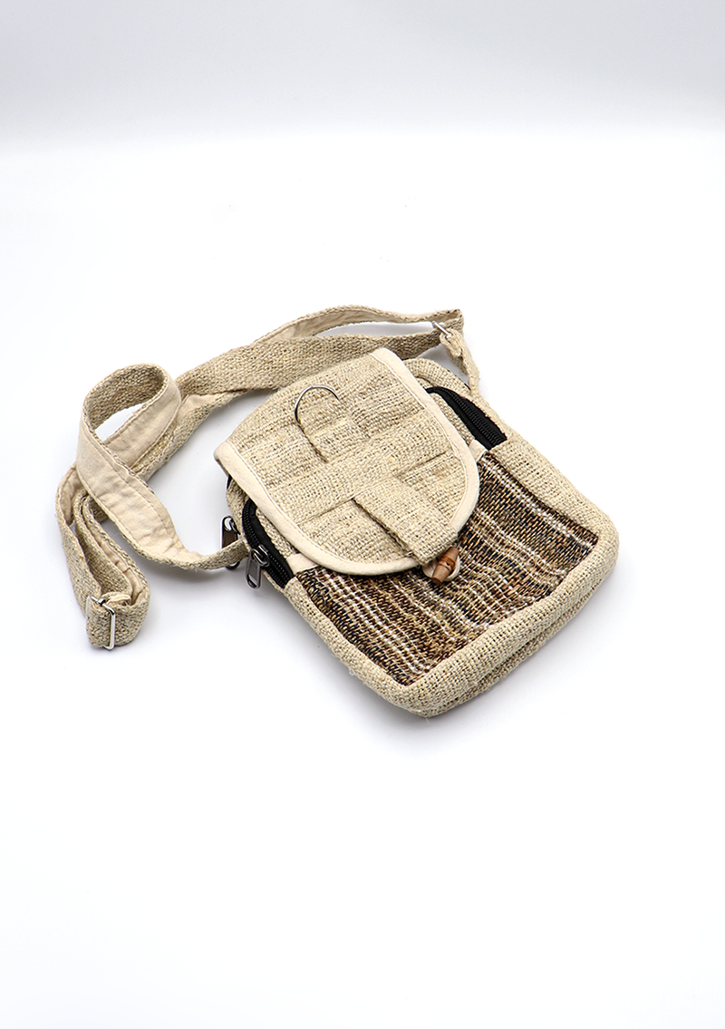 Natural Hemp Cross Body Carry Bag