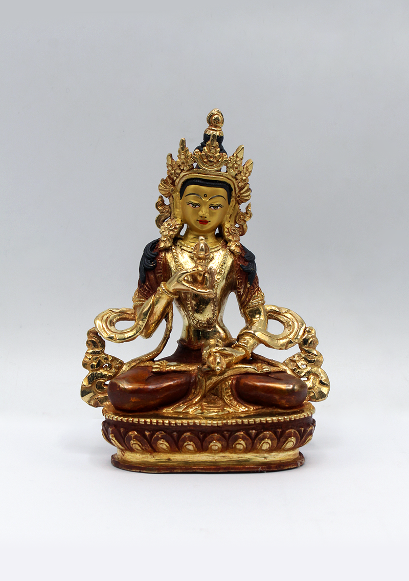 Partly Gold Plated Vajrasattva Statue 5.5" H
