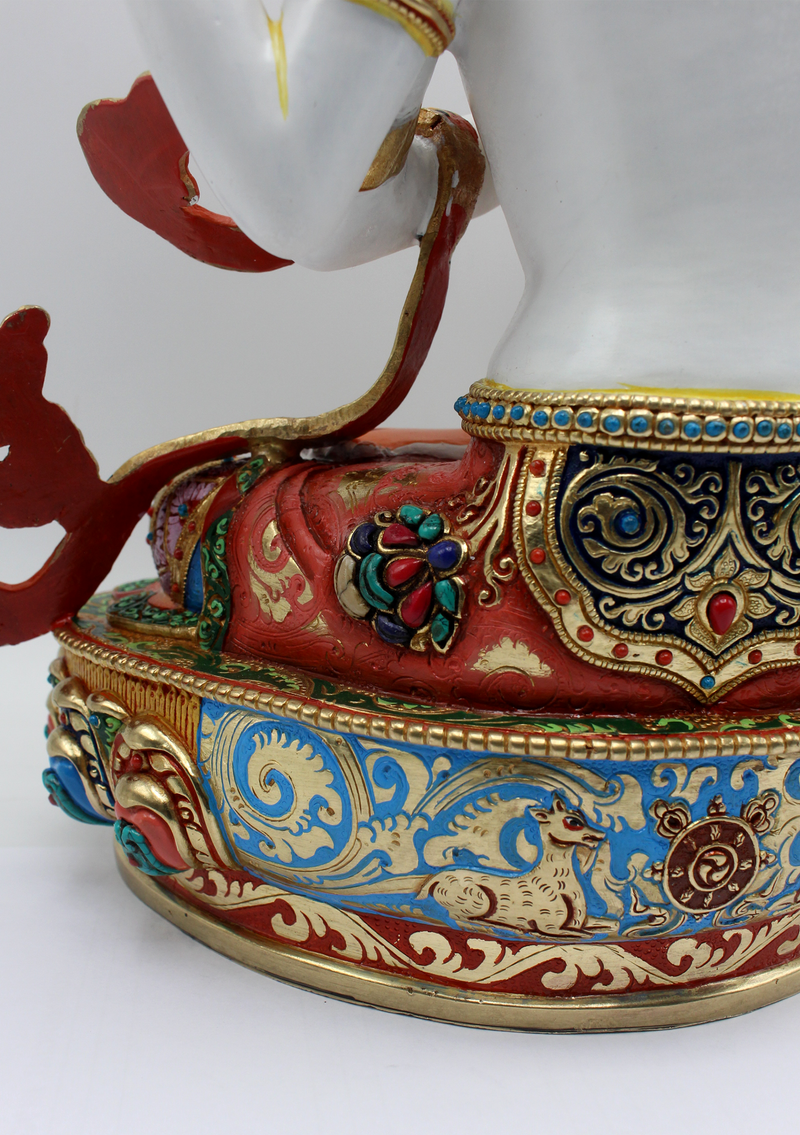 Hand-Painted Masterpiece Chenrezig Statue 13" H