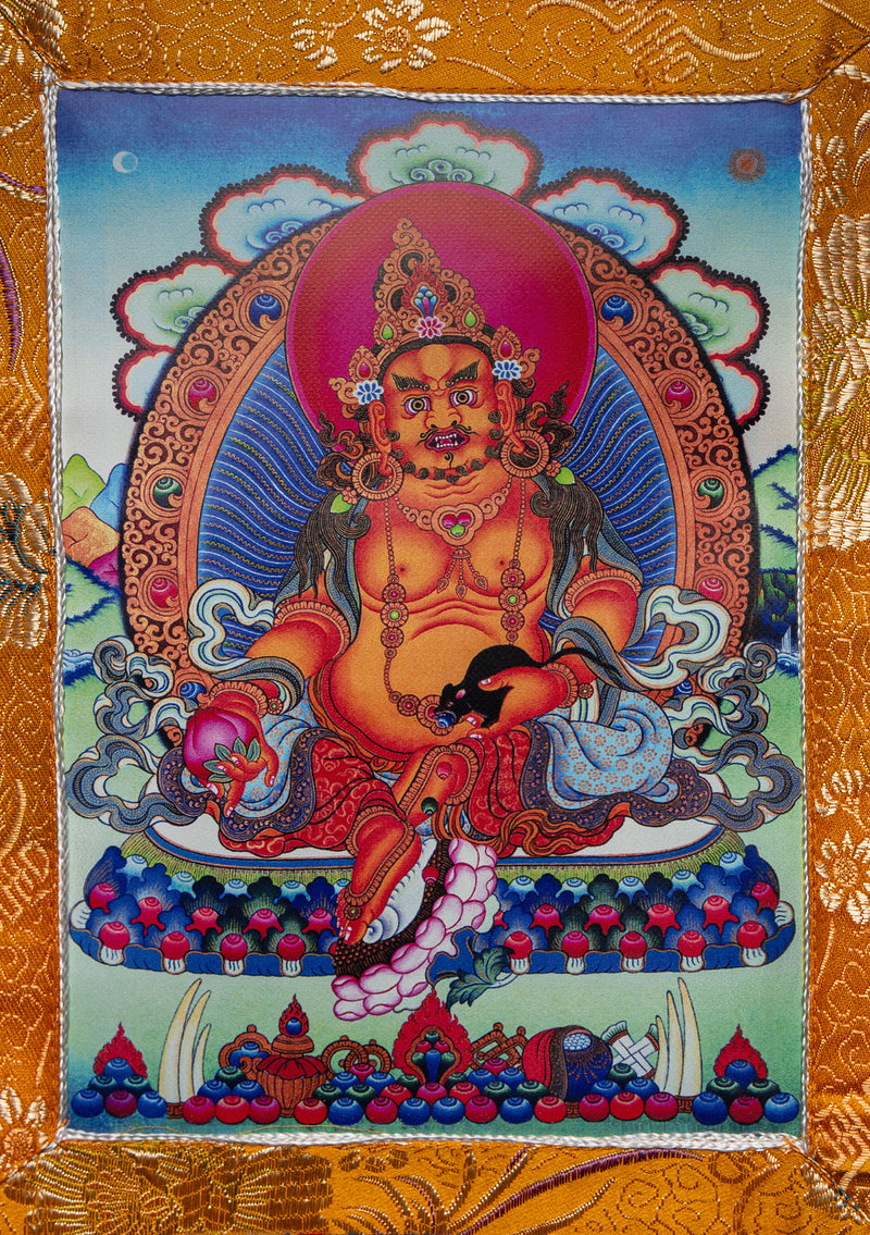 Buddhist Wall Hanging with Brocade Frame