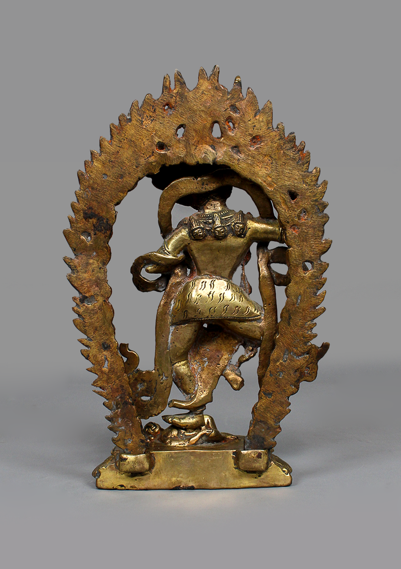 Antique Copper Simhamukha Statue 8.5"H
