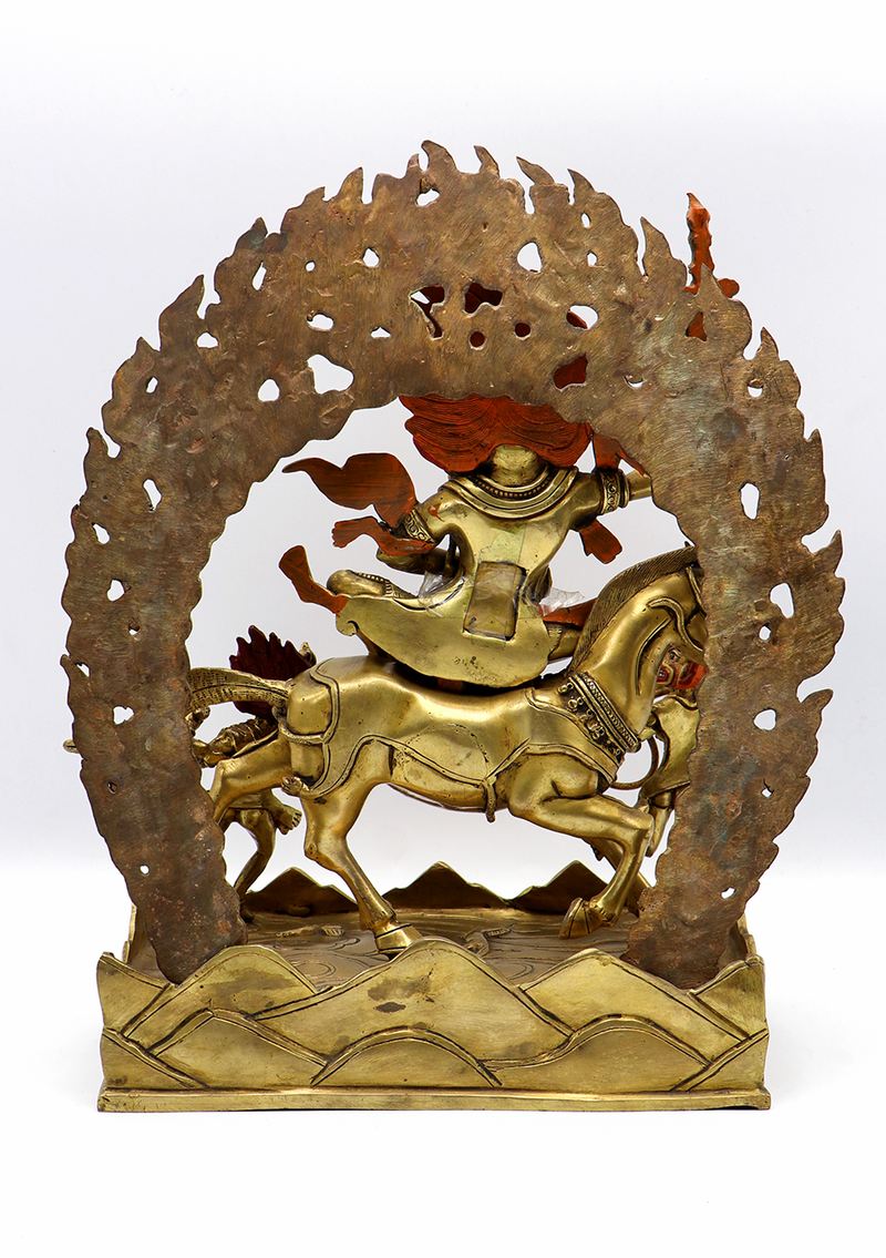Master arts 24 K Gold  Palden Lhamo  Copper Statue 12"H