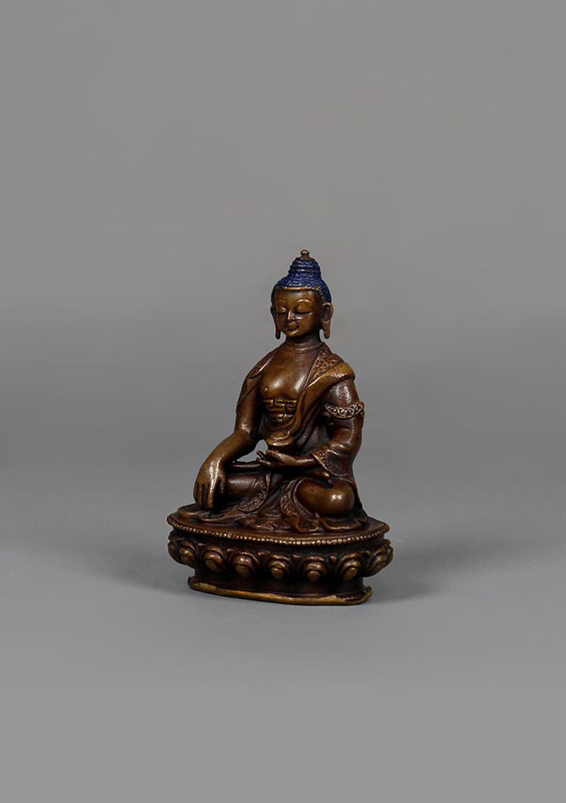Copper Shakyamuni Buddha Statue 3.5" H