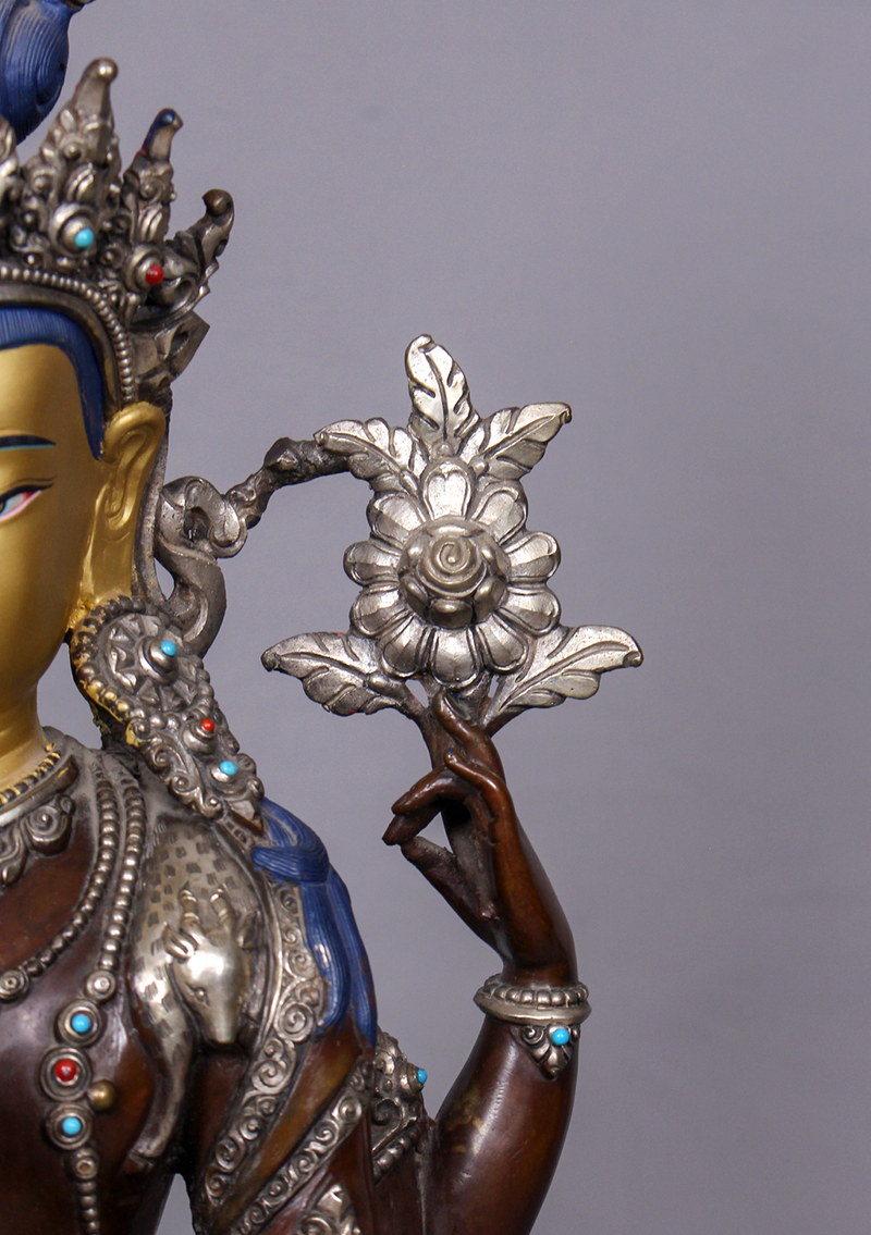 Masterarts Partly Gold Plated Chenrezig Statue 16" H