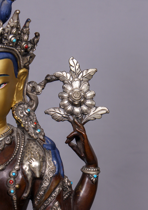 Masterarts Partly Gold Plated Chenrezig Statue 16" H