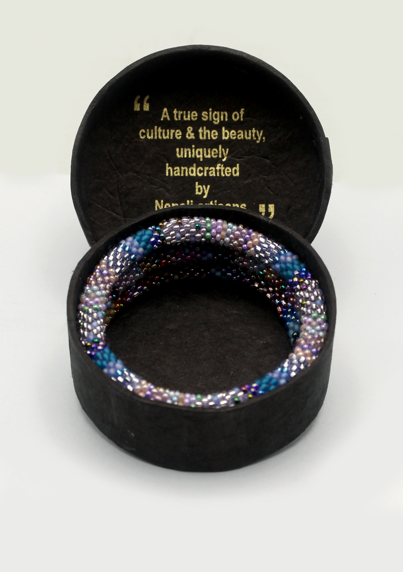 Mansalu  Roll  on  Beads Bracelet Gift Set of 3 in Eco-Friendly  Jewelry Box