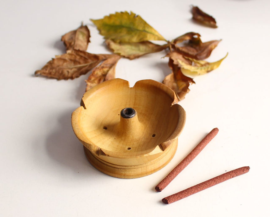Tashi Lama Lotus Wooden Incense Burner