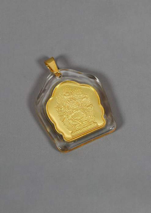 Buddhist Deity With Mantra Pendant