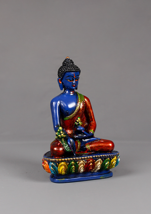 Hand Painted Medicine Buddha Statue 5.5"H