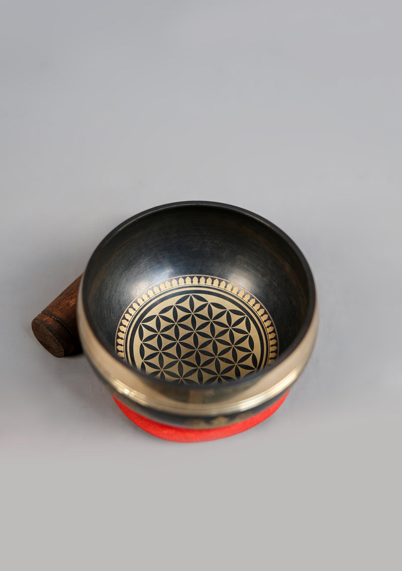 Tibetan Flower of Life Etched Singing Bowl