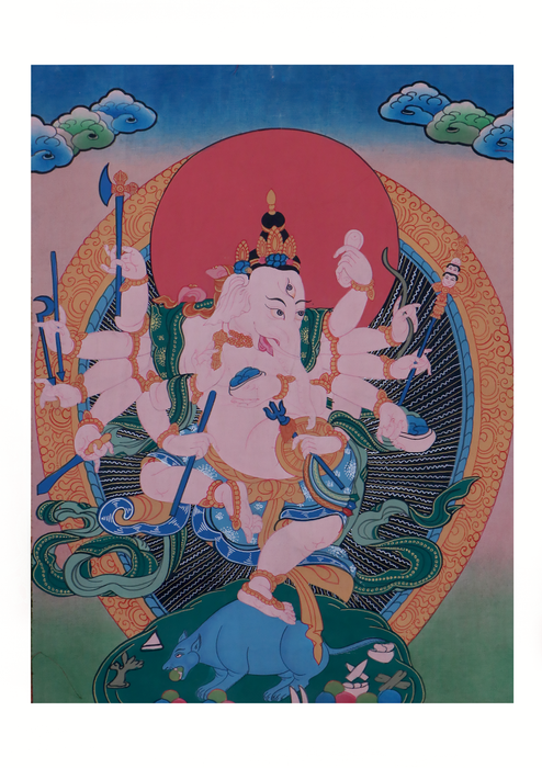 Ganesh Brocade Thangka Painting