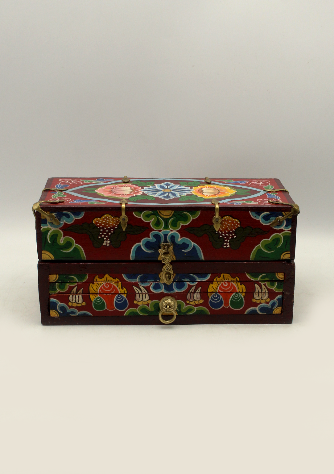 Handcrafted Wooden Buddhist Ritual Tibetan Altar Portable Shrine Box ...