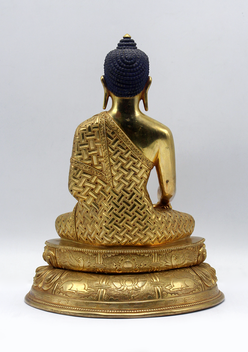 Masterpiece 24 K Gold Shakyamuni Buddha Statue 10"H
