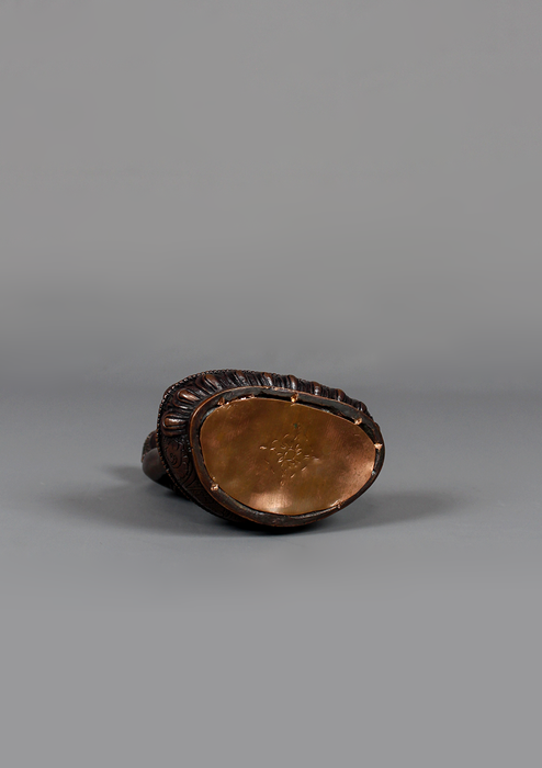 Copper Buddha Trinity Statue Set 4.75" H