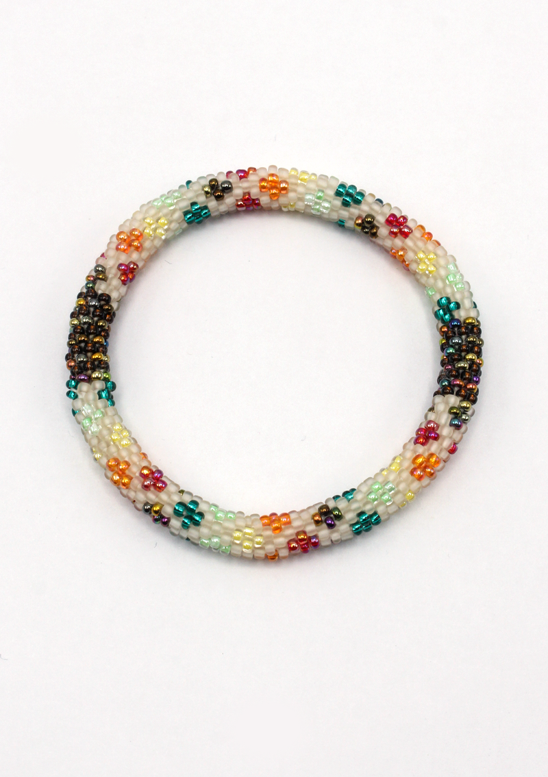 White  Roll on Beads Bracelet