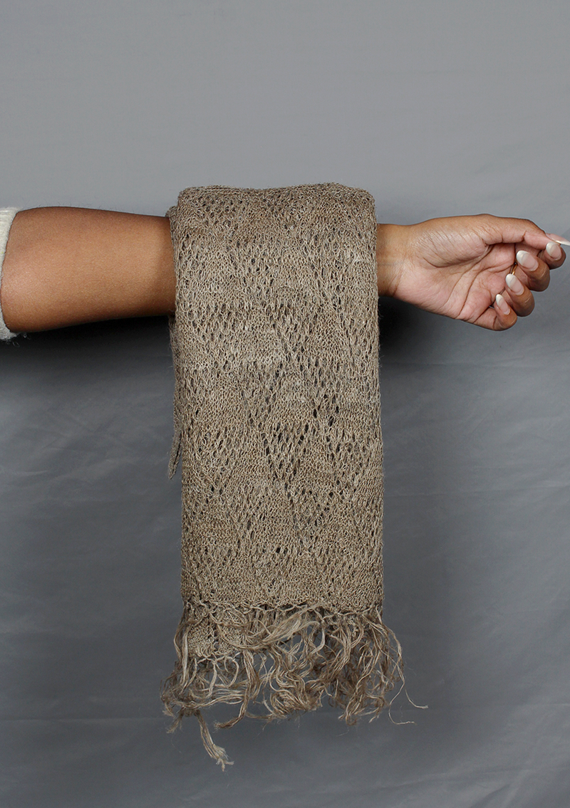 Pure Nettle Fiber Woven Texture Shawl