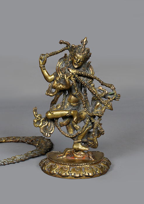 Antique Copper Gilted Kurukulla Statue 8.5" H