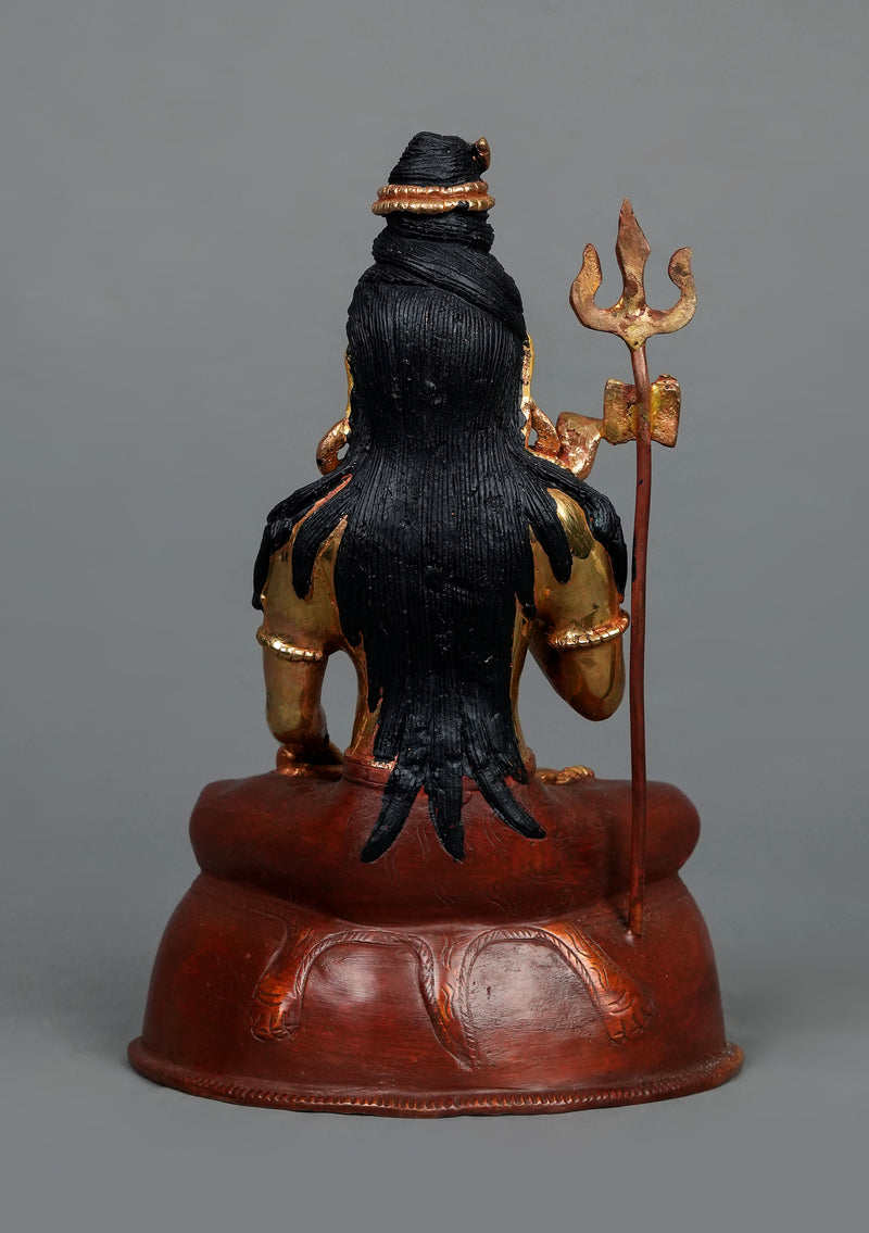 Partly Gold Plated Shiva Statue 8.5"H