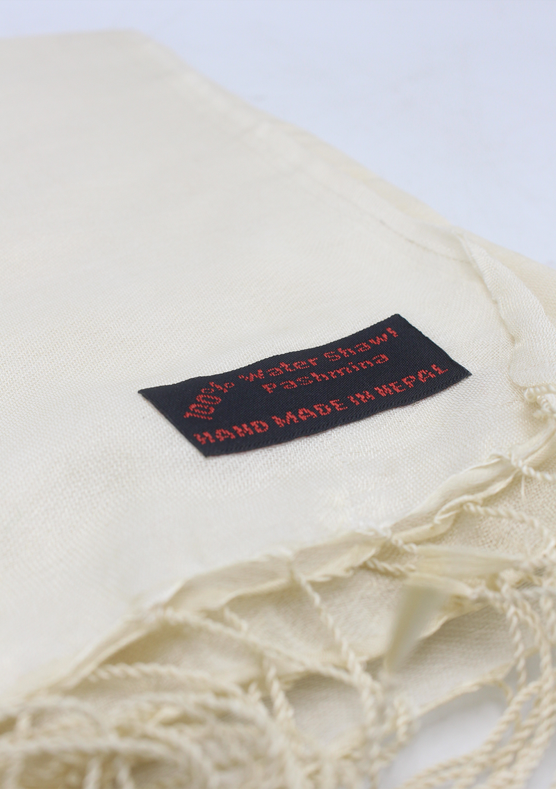 Silky Water Pashmina Shawl-White Gold