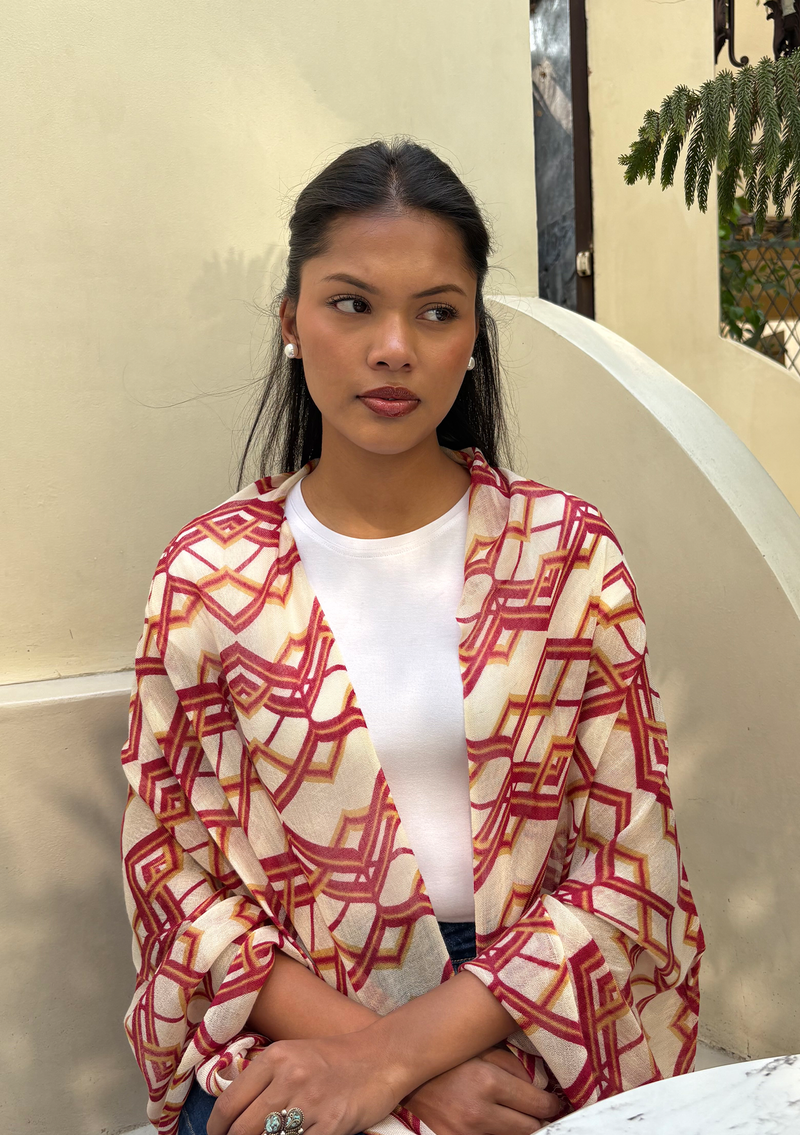 Light weight Ikat Pattern Cashmere Shawl