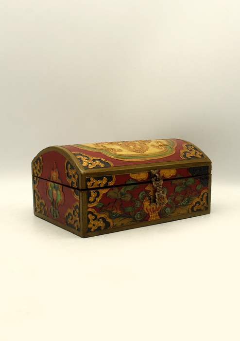 Handpainted Tibetan Wooden Double Dorjee Optical Box