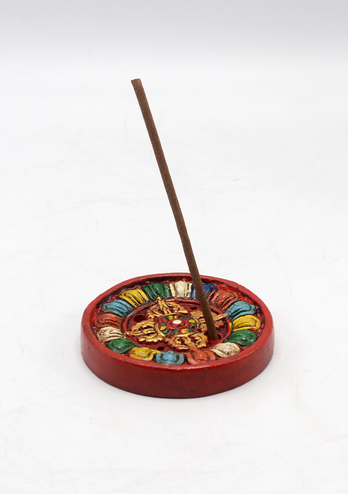 Double Dorjee Ceramic Painted Incense Burner
