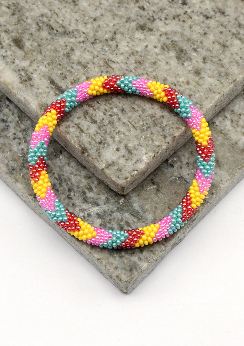 Four Colors Summer Blue   Roll on Beads Bracelet