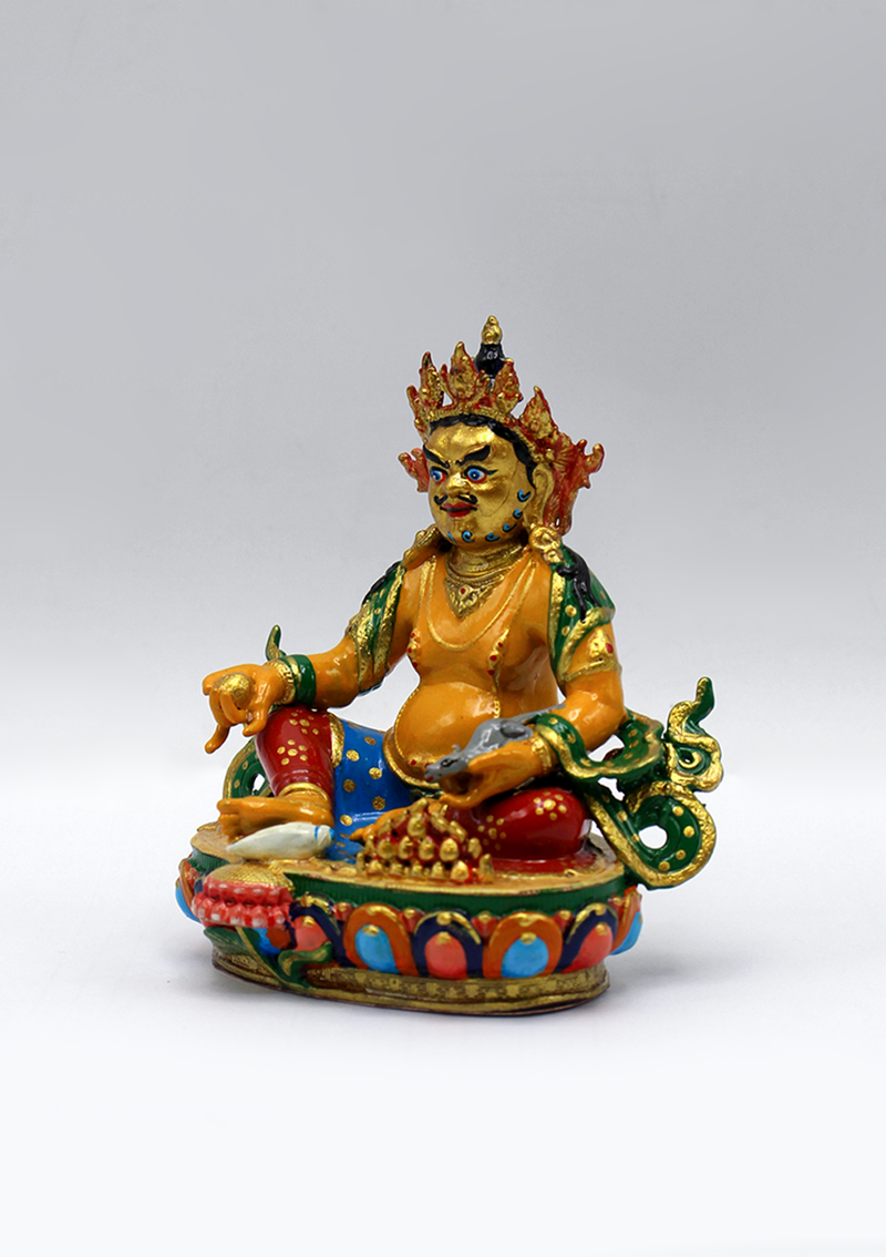 Hand-Painted Zambala Statue by Menu Shakya