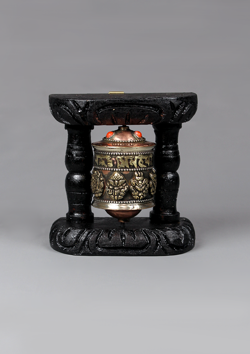 8 Auspicious Symbol Prayer Wheel Wall Hanging