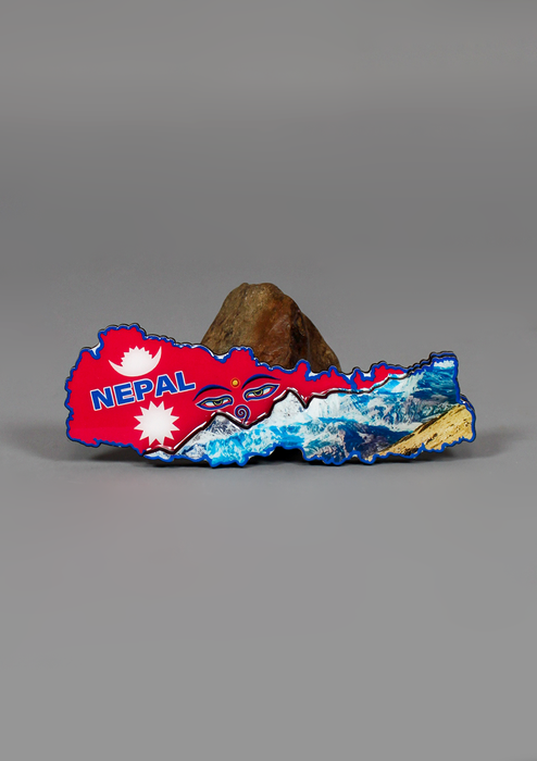 Buddha Eyes Himalayan Map of Nepal Fridge Magnet