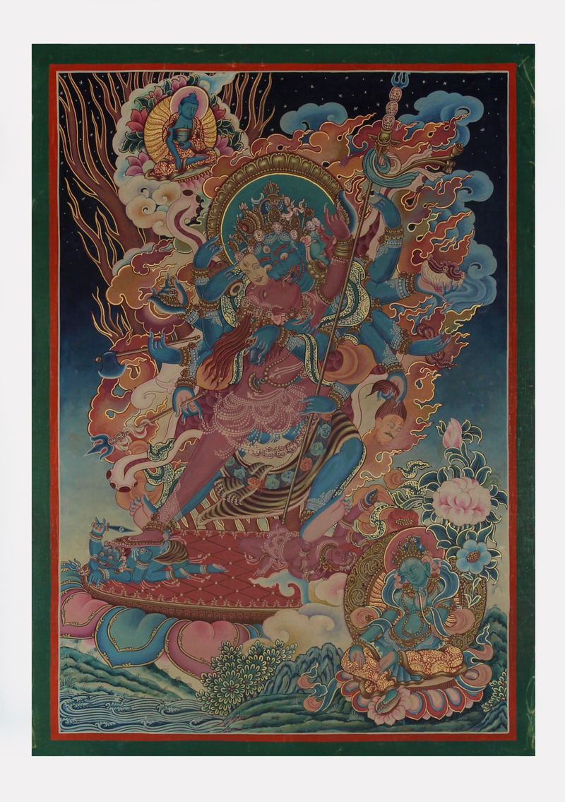 Antique Style Shakti Deity Thangka Painting