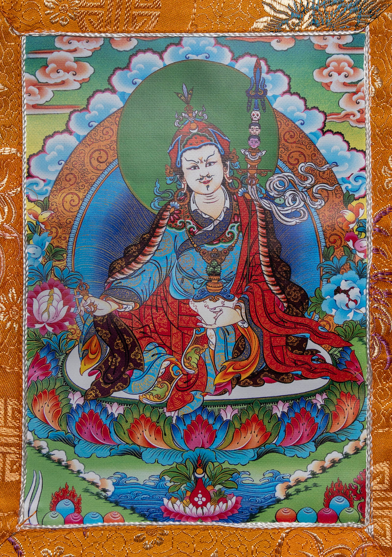 Buddhist Wall Hanging with Brocade Frame