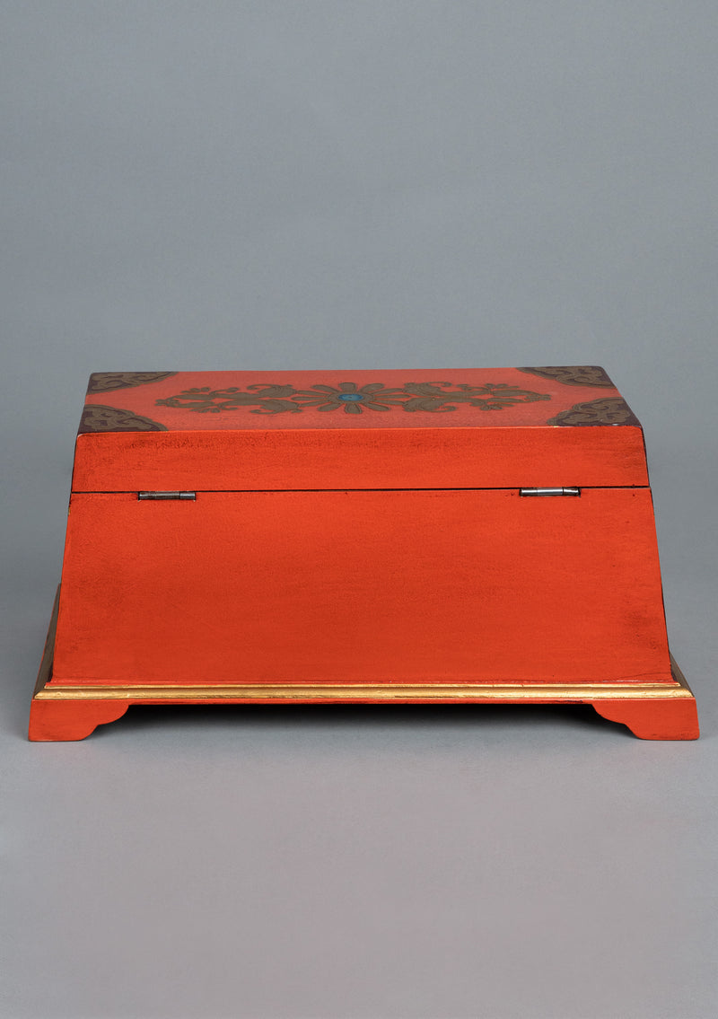 Handpainted Tibetan Dragon Wooden Altar Box