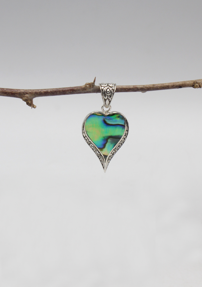 Sterling Silver Heart Bali Pendant
