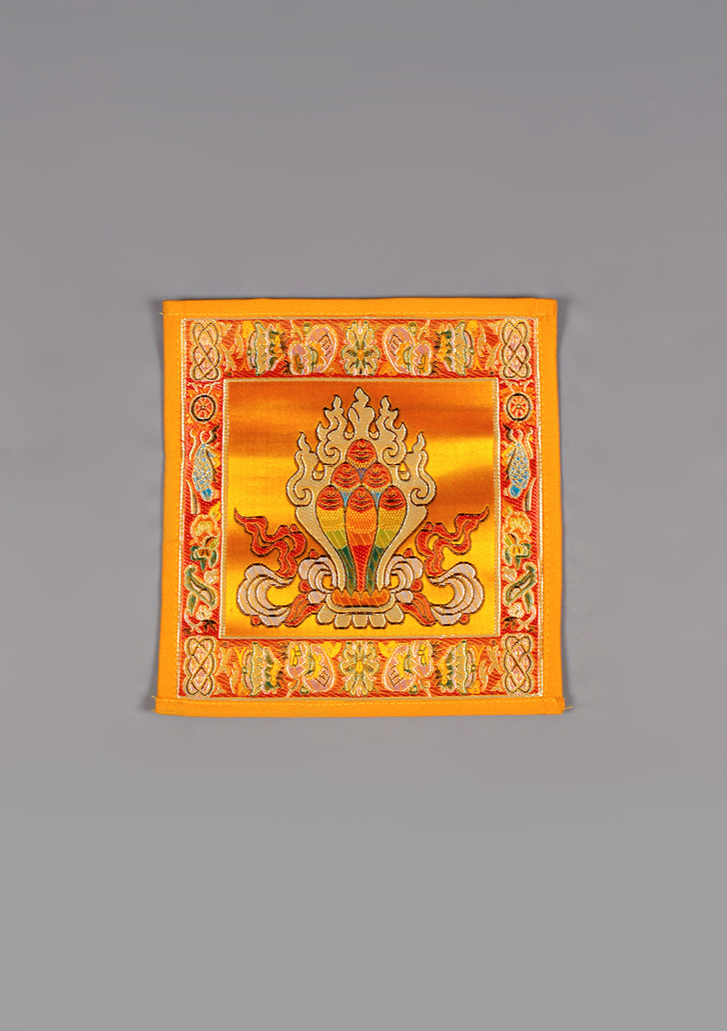 Tibetan Brocade Square Wish Fulfilling Jar Altar Cloth