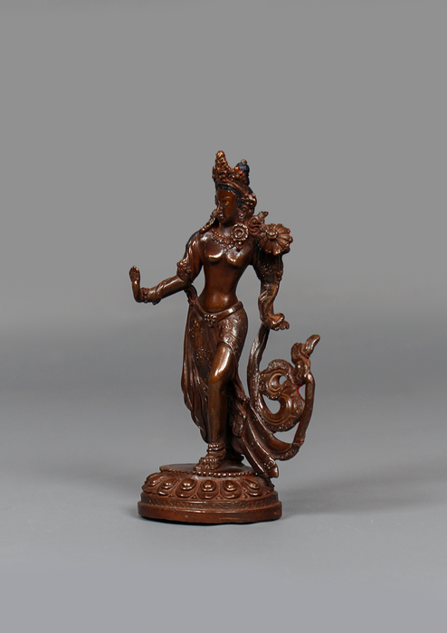 Copper Oxidized Dancing Tara Statue 5"H