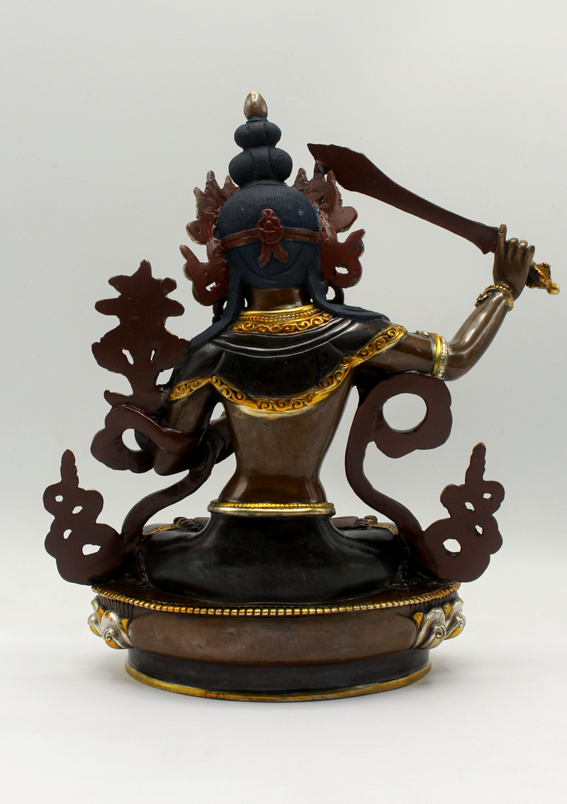 Glowing Manjushree Gold Plated Statue