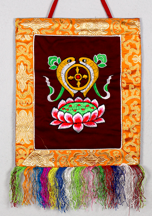 Buddhist Auspicious Symbols Brocade Wall Hanging