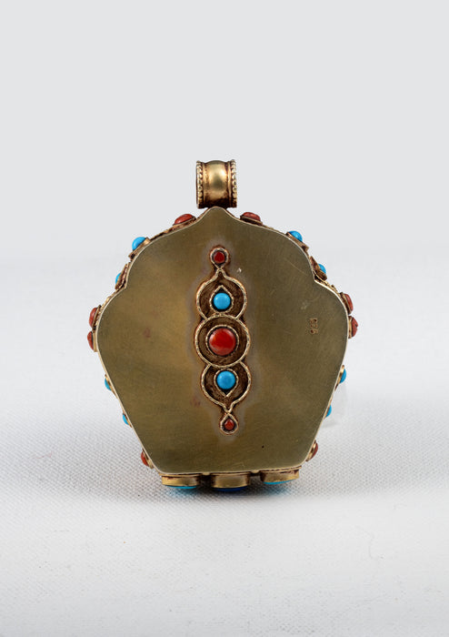 925 Silver Tibetan Ghau with Gold Plating - Green Tara, Chenrezig & Medicine Buddha