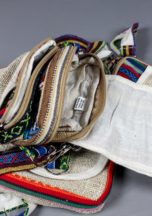 Hemp Travel Passport Cross body Bag