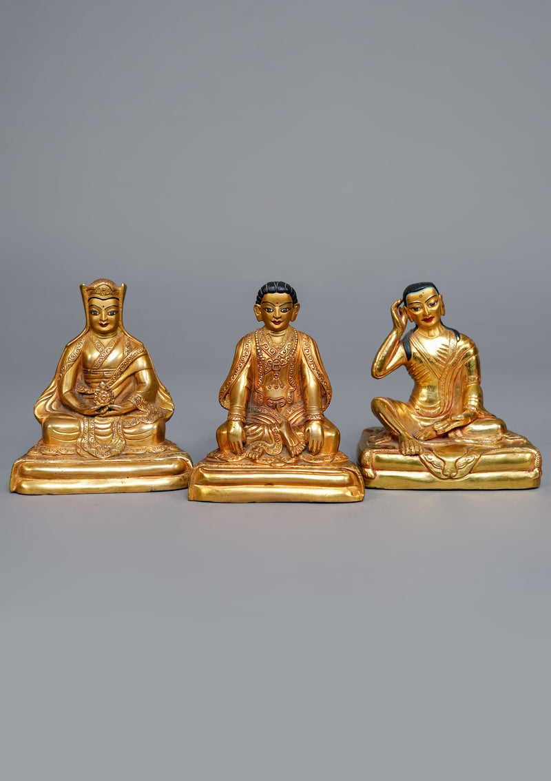 24K Gold-Plated Kagyu Lineage Masters Statue Collection