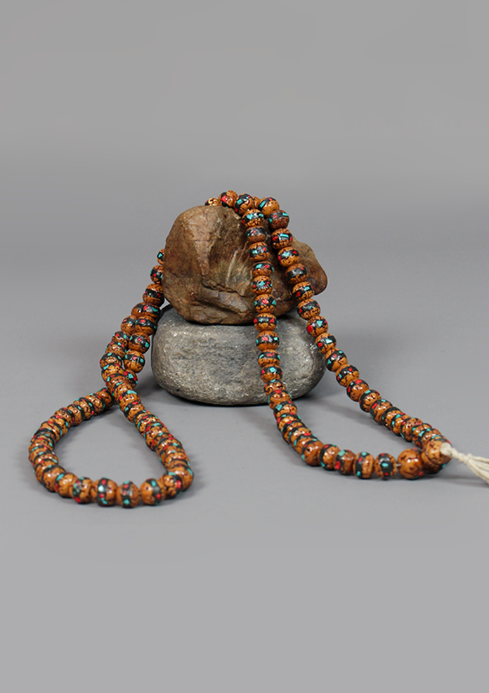 Rudraksha Inlaid 108 Beads Prayer Mala