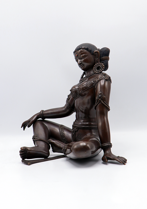 Masterpiece Newa Arts Copper Oxidized Apsara Statue 9"H