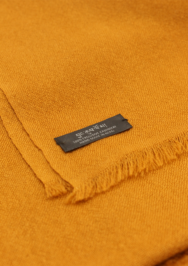 Buddhist Monk Orange Cashmere Large Shawl
