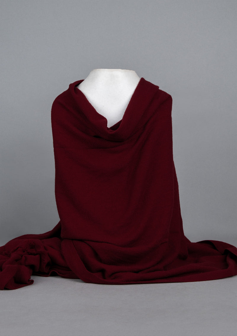 Deep Maroon Pure Pashmina Shawl