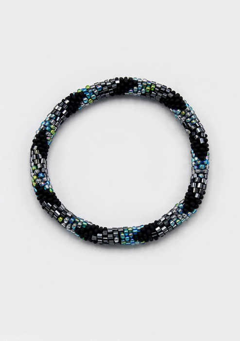 Roll on Beads Disco Blue Back Spiral Roll Bracelet - NEW BATCH