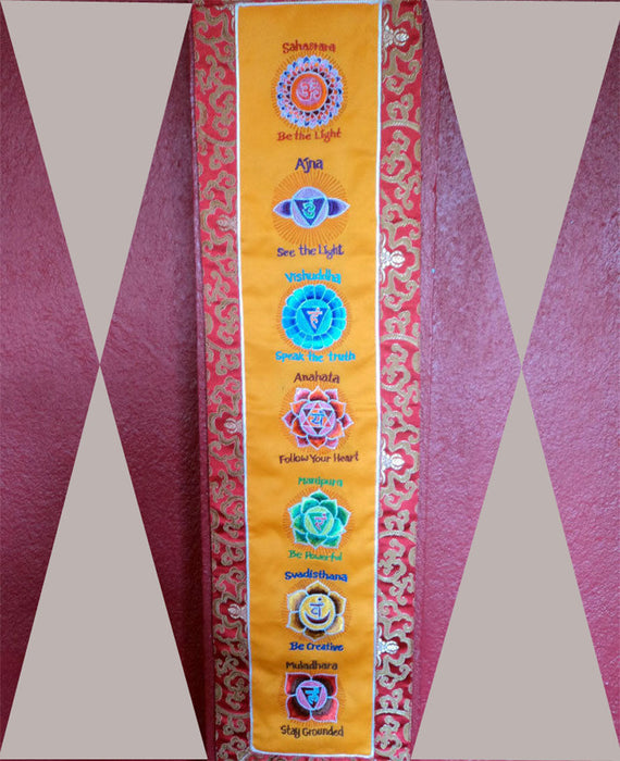 All Chakra Signs Embroidered Polyester Banner