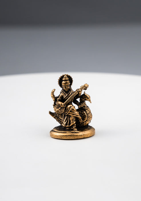 Brass Mini Hindu Goddess Statues 1"